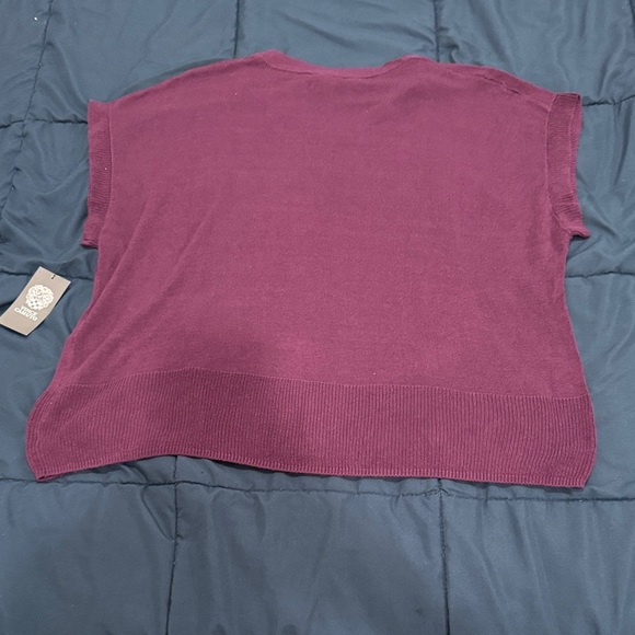 Vince Camuto Knit Short Sleeve Sweater Top Winter Bloom Size L NWT - Picture 4 of 7